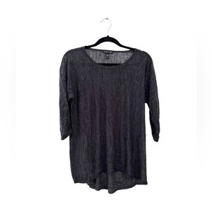 Eileen Fisher Women’s Dark Grey 3/4 Sleeve Top - Size S